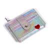 IELGY laser PU leather embroidery card holder card zip coin purse