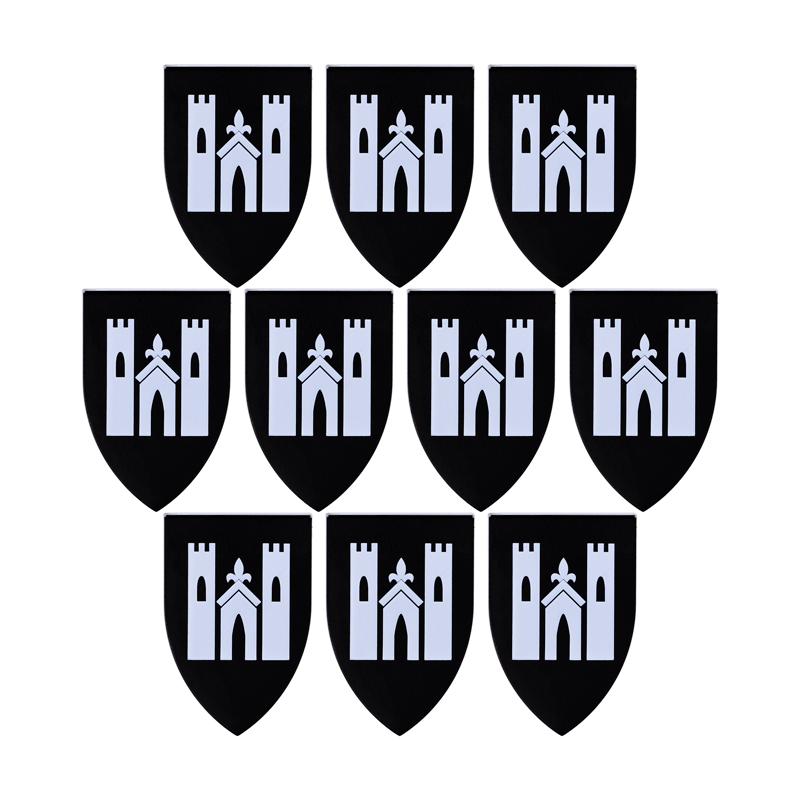 MOC Средневековый Военный Замок Оружие Римский Рыцарь Шлем Щит Аксессуары Строительные Блоки Зеленый Дракон Лев Крестоносец Кирпичи Игрушка