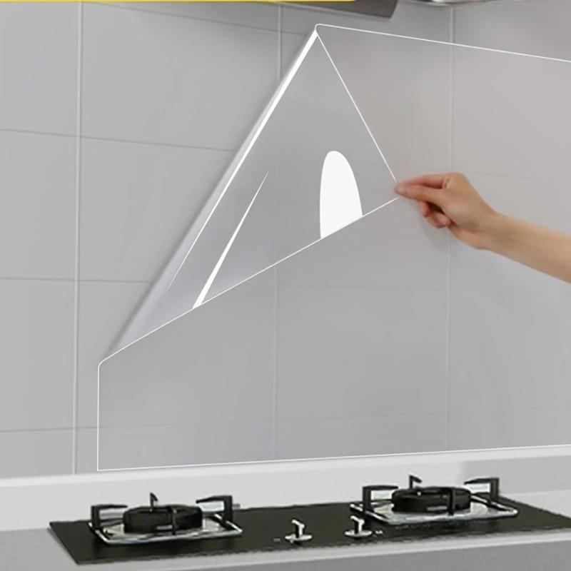 Kitchen Oil-proof Stickers Transparent Static High-temperature Wall Stove Range Hood Wall Self-adhesive Wallpaper Moisture-proof
