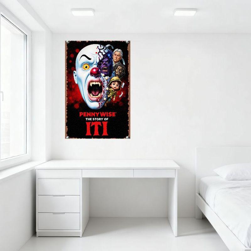 Пеннивайз История IT Винтажная металлическая жестяная табличка Хоррор Фильм Настенный Декор для Мужской Комнаты Бар Кафе Домашний Декор