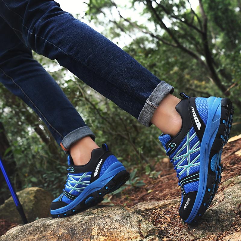 Мужские уличные походные ботинки Легкие кроссовки Противоскользящая и износостойкая резиновая подошва Сетчатые дышащие спортивные туфли 2025