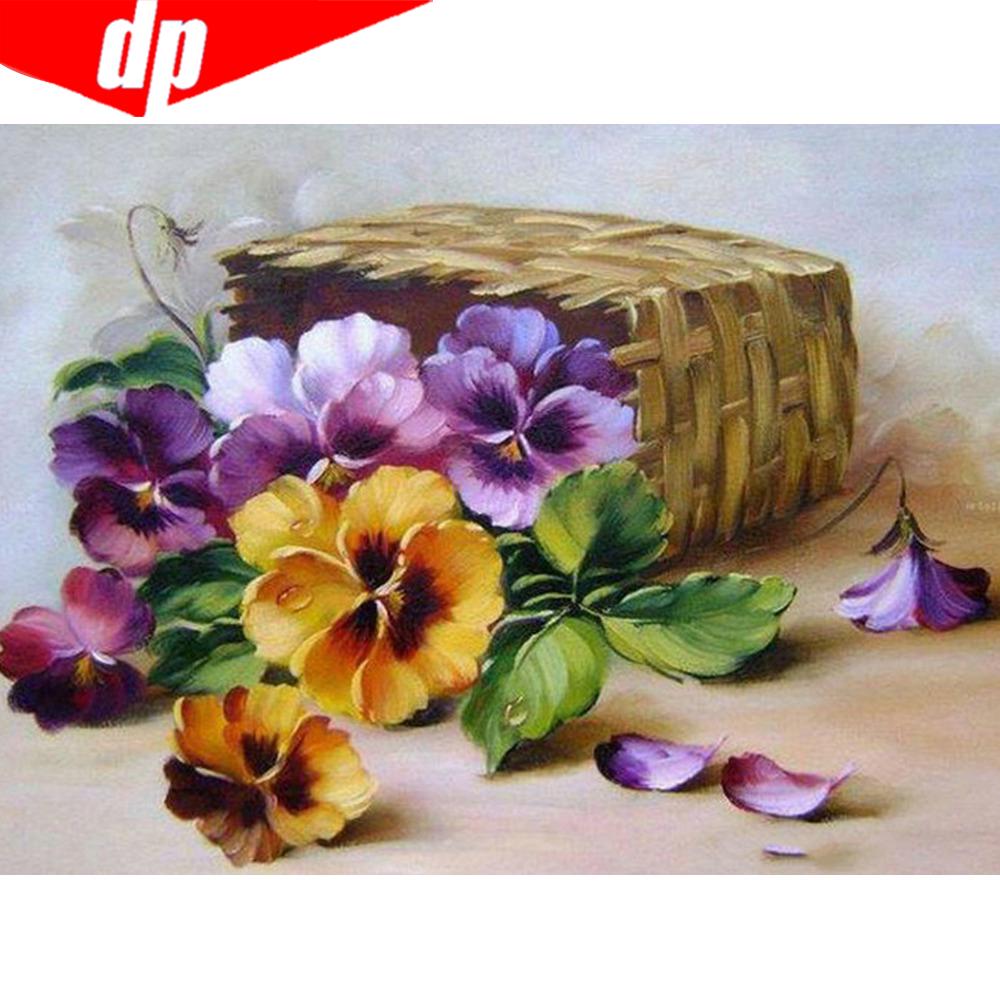 5D DIY Алмазная вышивка Цветок Полный дисплей Полный круглый вышивка крестом Рукоделие Горный хрусталь