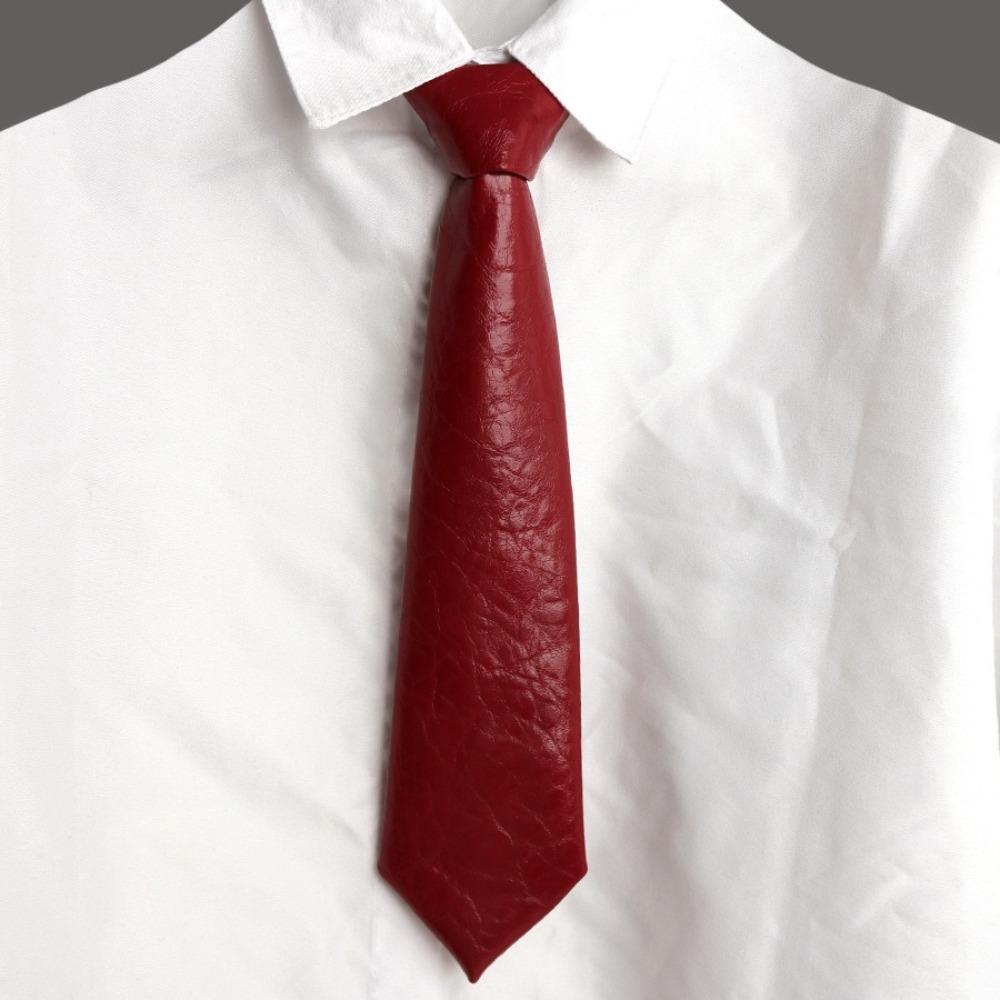 Галстуки из искусственной кожи в студенческом стиле, однотонные, ленивые, в стиле ретро, JK