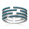 Open Silver Ring 'Navajos' Turquoise (rhodium) - 10 Mm