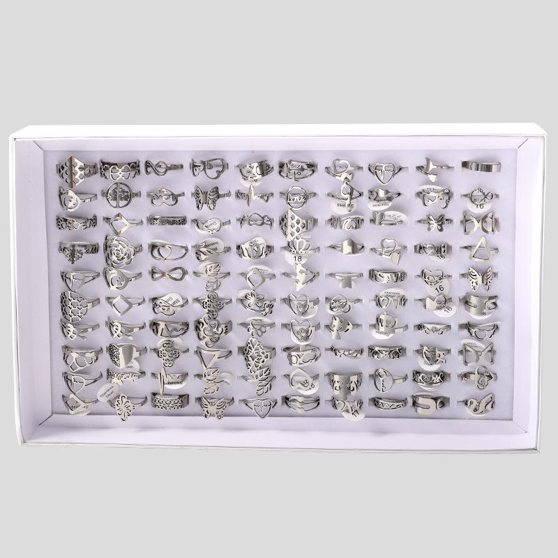 Кольца из нержавеющей стали, 10 шт., мужские и женские полые кольца из смешанной титановой стали