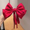 Korean Satin Bow Hairpin for Women - Large Drape Ponytail Clip