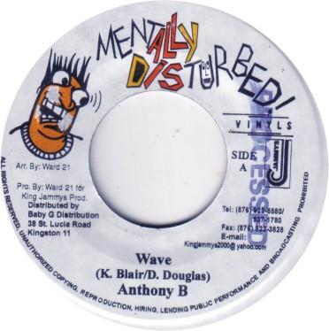 7-дюймовая пластинка ANTHONY B Wave NONE Mentally Distur 2003 Ямайка Регги Ска Даб Б/у