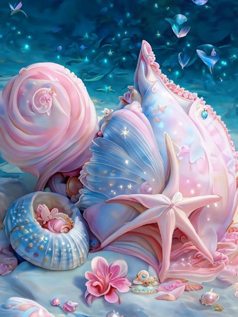 Фэнтези романтический пляж наборы алмазов для рисования ракушка пейзаж Diy Алмазная художественная вышивка мозаика вышивка крестиком домашний декор S420