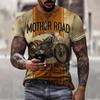 Летний топ с круглым вырезом и 3D-принтом с мотоциклетным узором, модные повседневные мужские футболки с коротким рукавом