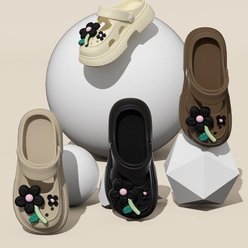 Baotou Cave Shoes сандалии на платформе женские милые мультяшные летние увеличивающие наружную одежду нескользящие женские тапочки