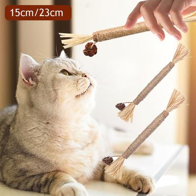 Игрушки для кошек Палочка для жевания из серебряной лозы Товары для питомцев Палочка для чистки зубов Игрушка для кошек для кусания Пеньковая веревка