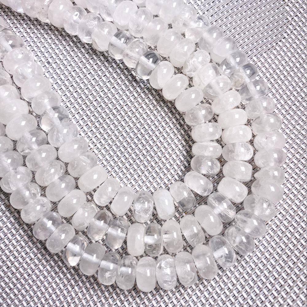 1Strand Natural Stone Beads Abacus Shape Rose Quartz Agate Loose Spaced Beads for Jewelry Making DIY Necklace Bracelet Accessories 6x10mm