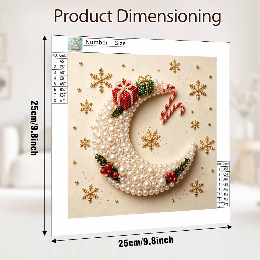 Pearl painting Moon Christmas art kit DIY handmade festive home decor painting