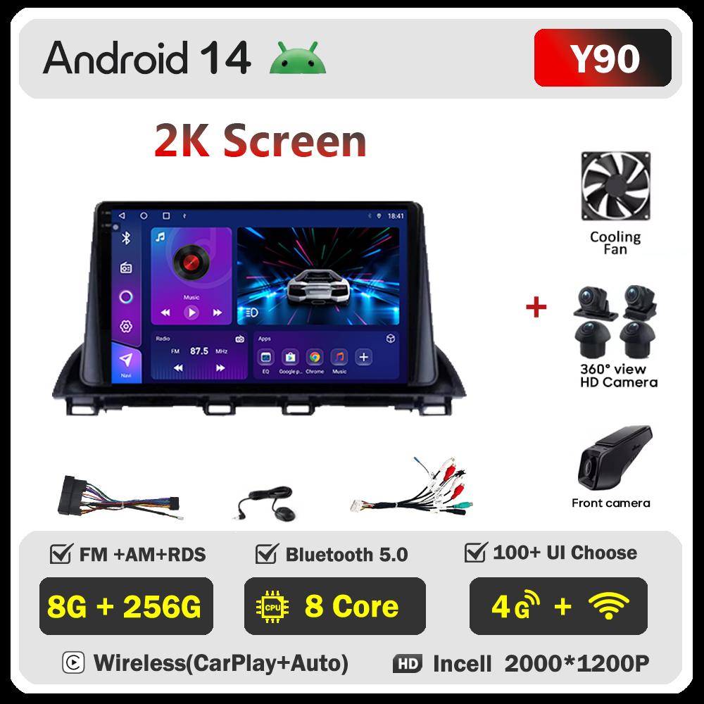 Для Mazda 3 Axela 2014 22015 2016 2017-2019 Автомобильный мультимедийный видеоплеер с сенсорным экраном Android 14 Автомобильное радио GPS-навигация Wi-Fi