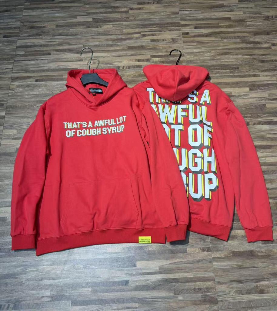 Модный американский стиль, свободная толстовка с длинным рукавом для мужчин и женщин - Высокая плотность, дизайн "Сироп от кашля"