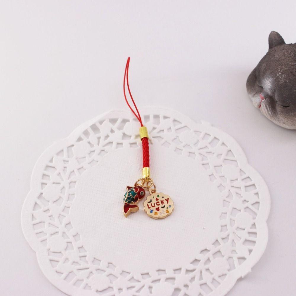Good Luck Koi Phone Lanyard Chinese Style Lucky Cat Phone Strap Koi Phone Chain Mobile Phone