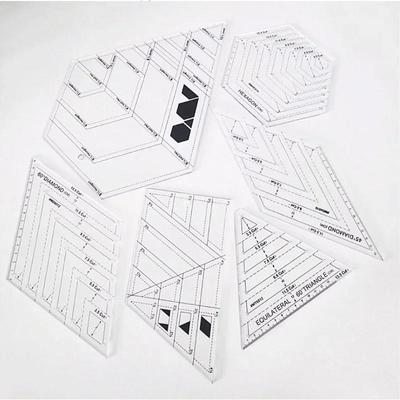 Модная акриловая линейка для пэчворка, треугольные ромбы, шестигранные швейные принадлежности, портной дизайн, измерительный инструмент