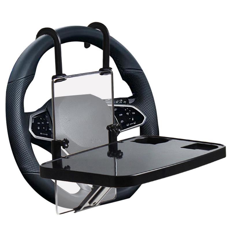 Подставка для столика на спинку сиденья автомобиля, складной компьютерный стол на руль автомобиля, регулируемая высота, подставка для стаканов в машину, держатель для еды, рабочий стол