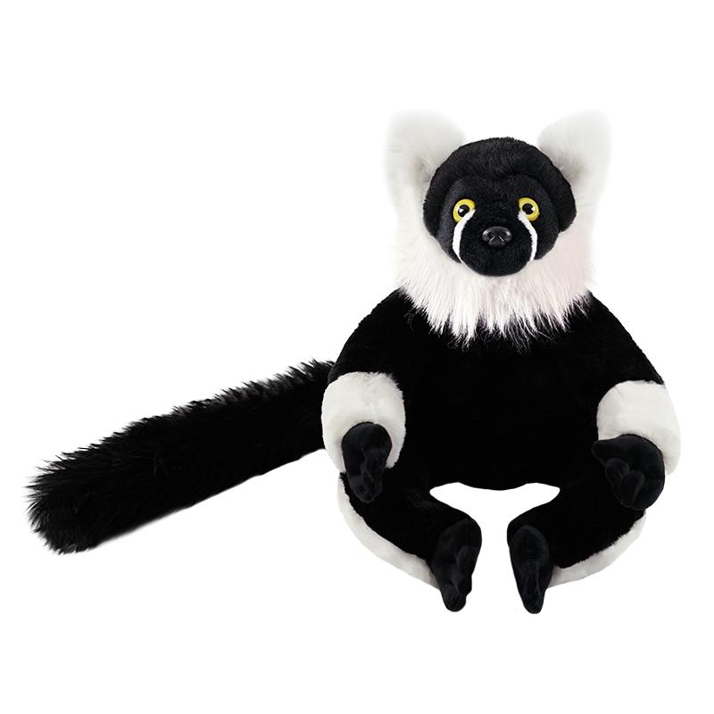 Simulation Lemur Doll Plush Toy Stuffed Wild Animal Long Tail Plushie Companion Appeasing Gift