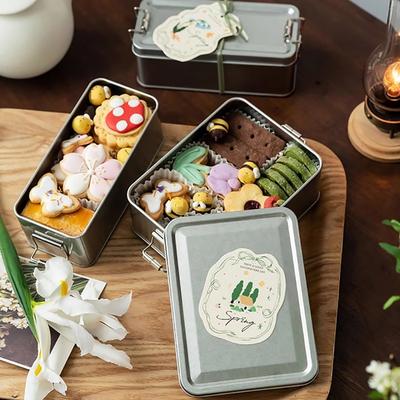 Прямоугольная жестяная коробка для печенья с крышкой, пылезащитная домашняя кухонная настольная банка для хранения конфет, кофе, чая, ювелирных изделий, шоколада