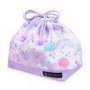 COLORFUL CANDY STYLE Drawstring Lunch Bag with Gusset (Name Tag Included), Water-Repellent, No-Iron, Unicorn Fantasy Design, Lightweight, Stain-Resist