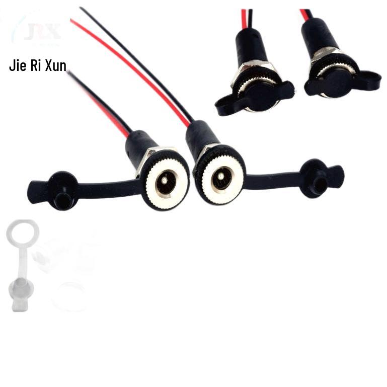 DC-099 Copper Power Socket with Threaded Cap & Wire Nut, 5.5*2.5 mm.