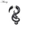 Alisouy Pair Black Acrylic Fake Cheater Twist Spiral Ear Taper Gauges Expanders Earring Tunnel Plugs Piercing Body Jewelry