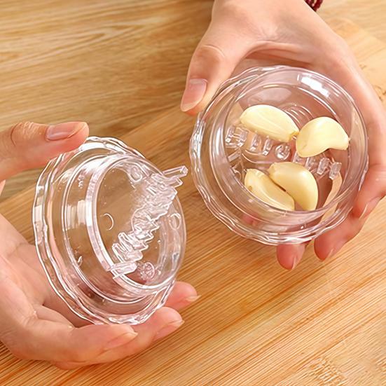 Garlic Press Transparent Manual Grinder Easy Operation Portable Garlic Chopper