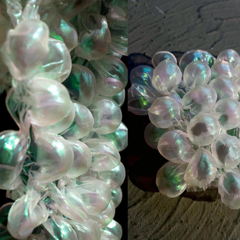 85x16 см Ткань из пузырчатой пряжи с термофиксацией Прозрачная 3D-кружевная ткань для модных дизайнеров DIY Шитье Свадебное платье Одежда Принадлежности