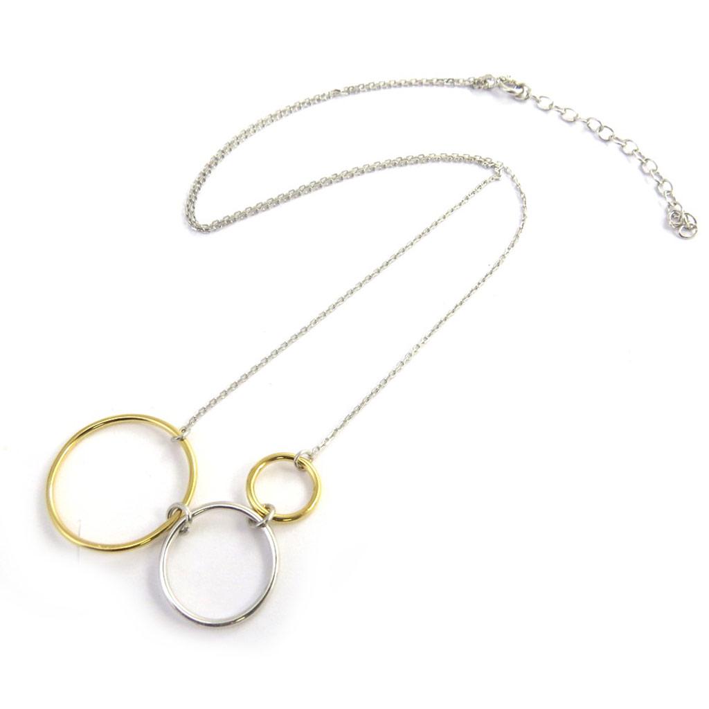 Les Trésors De Lily [N2882] - Silver Necklace 'Zen' Silver Gilded (rhodium) - 45x20 Mm