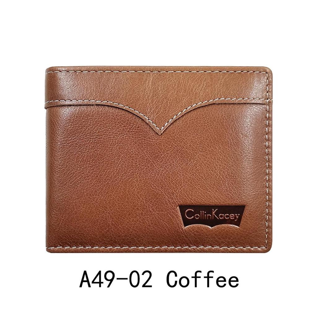 Мужской ретро-складной кошелек из натуральной кожи и держатель для карт