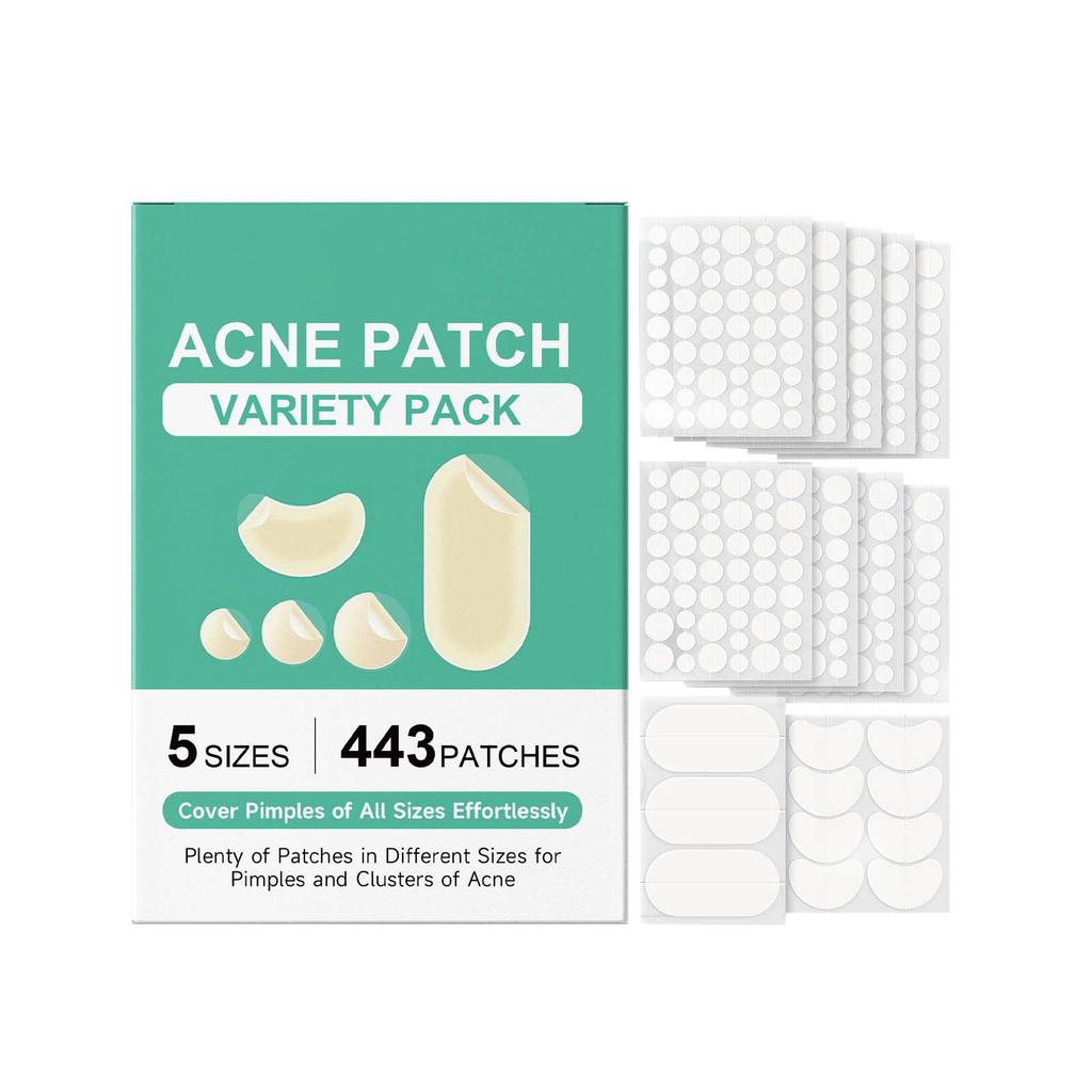 Pimple Patches For Face,Zit Covers,Hydrocolloid Acne Patches Zits Cover Stickers 4 Size With Tea Leaf Oil, Hedyotis Alba Extract