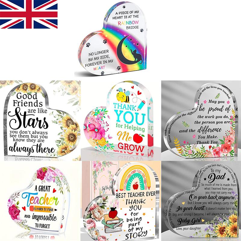 Thank You Teacher Gifts For Her Nursery Teaching Assistant Heart Acrylic Plaque