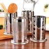 Stainless Steel Chopstick Storage Barrel Knife Fork Holder Large Capacity Hollow Breathable Kitchen Utensils Storage Rack