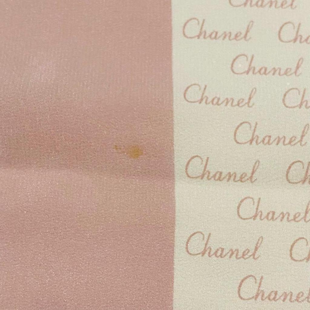 Used CHANEL Large Scarf Logo Bijou Smoky Pink
