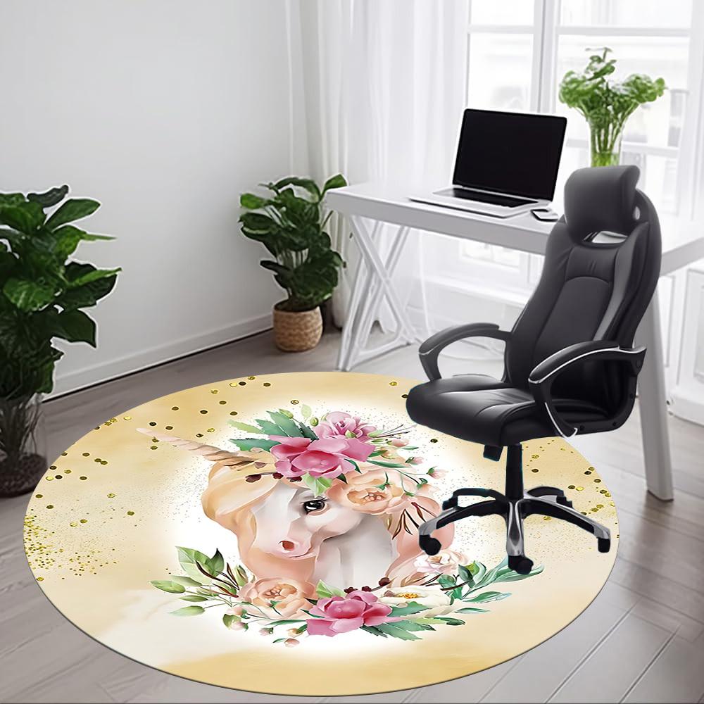 1pc Unicorn Fantasy Chair Carpet for Office, Non slip, Soft and Durable Office Rug
