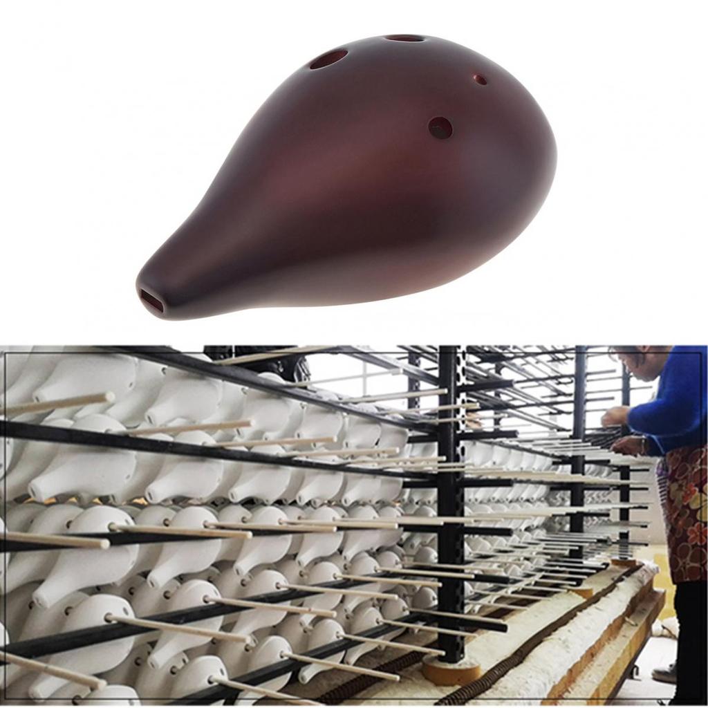 Керамическая черная флейта Alto F Tone Ocarina с 6 отверстиями и подвесной веревкой для профессионального исполнения