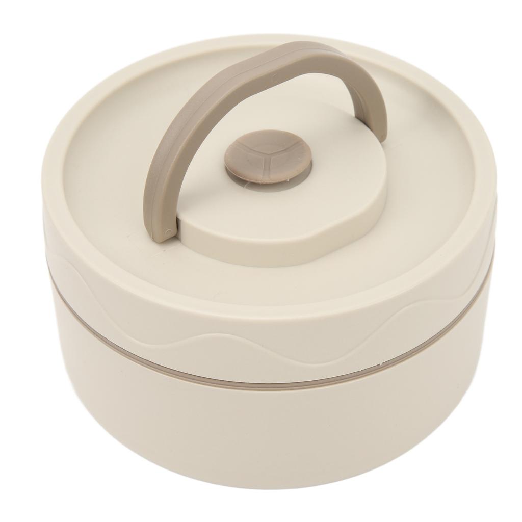 Термокастрюля 440 мл 304 Нержавеющая сталь Двухслойная Портативная Круглой формы Термоконтейнер для обеда