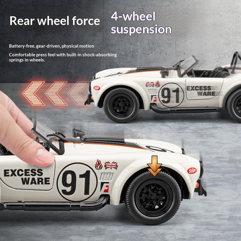 1/22 Ford Shelby Cobra Реплика Литой Модель Автомобиля Кабриолет Ретро Коллекция Классический Автомобиль Игрушечная Машина Подарок Мальчику на Праздник День Рождения