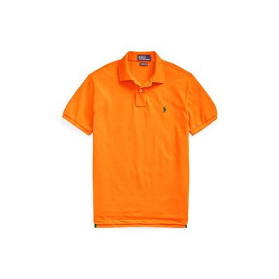 Polo SS22 Однотонный вышитый логотип с коротким рукавом на пуговицах Мужская рубашка поло с коротким рукавом Оранжевый MNPOKNI1N820669-800