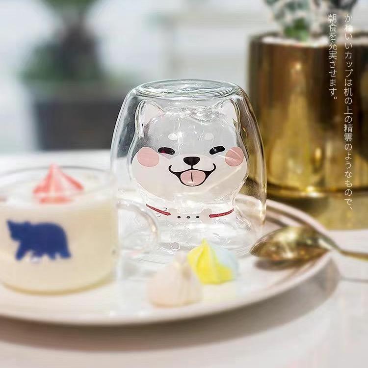 Прекрасная двойная стеклянная кружка Шиба-ину, творческая личность, 3D чашка для воды, кофейная чашка, чашка для молока, подарок