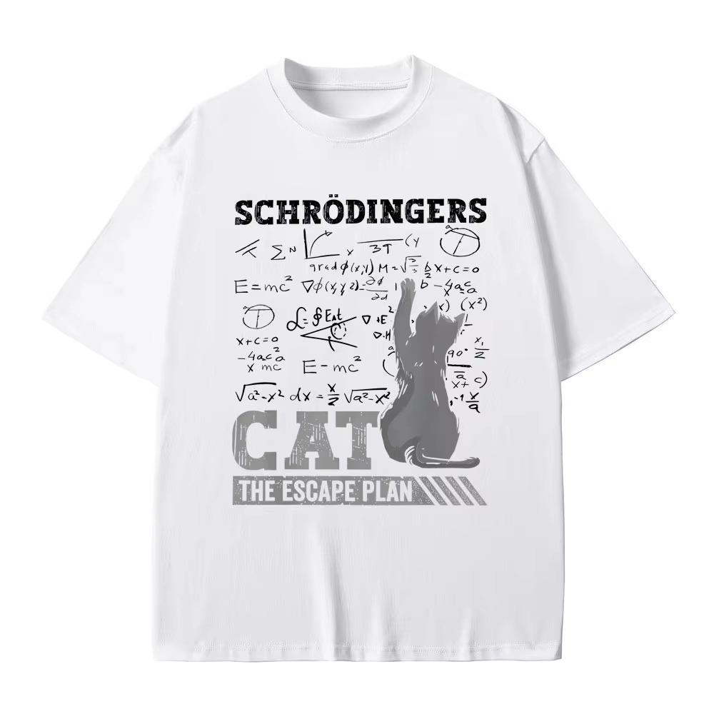 Schrodinger Cat The Escape Plan Funny Meme Graphic T Shirts Men Women Casual Tshirt Male Cotton Vintage New Tshirts