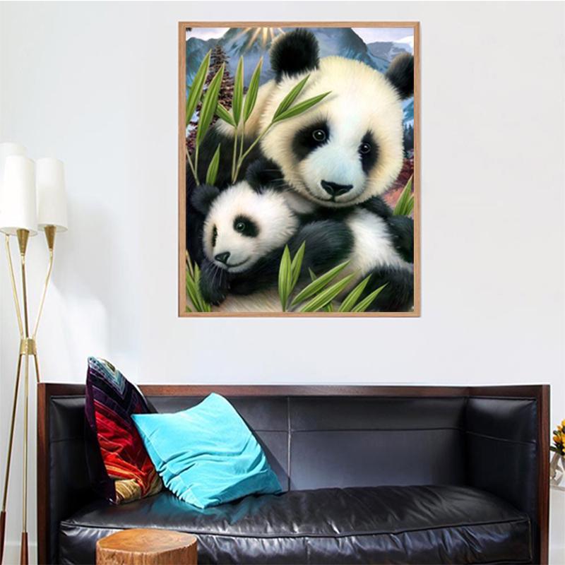 5D DIY Панды Алмазная картина Вышивка Полная дрель Украшение дома