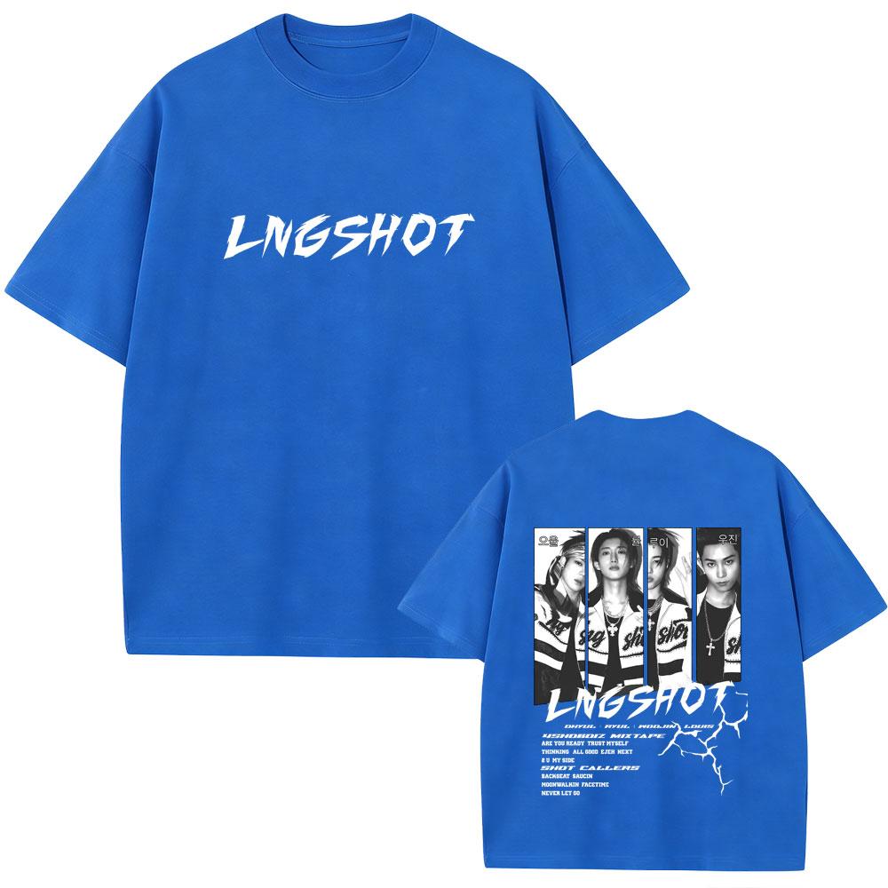 Корейская группа Lngshot 4SHOBOIZ МИКСТЕЙП Shot Callers Футболка Унисекс Женская K-pop Мода Уличная одежда Унисекс Повседневная Мягкие хлопковые футболки