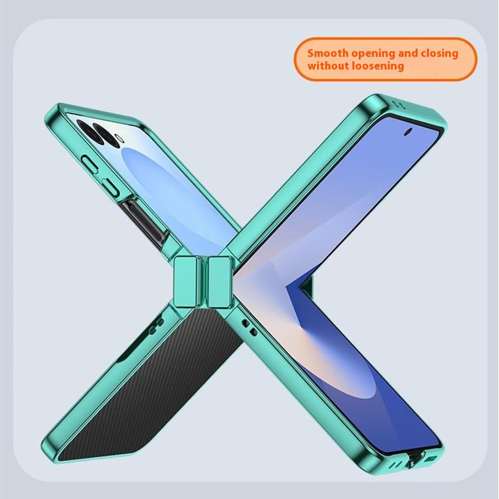 Чехол для Samsung Galaxy Z Flip7 5G, конструкция шарнира, гальванизированный ПК, прозрачная крышка для телефона