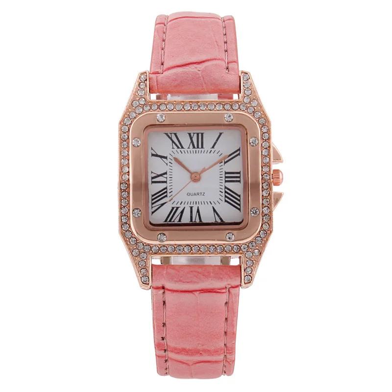 Fashion Rectangle Quartz Wrist Watch for Women Luxury Brand Roman Dial Leather Strap Ladies Watches Clock Gift