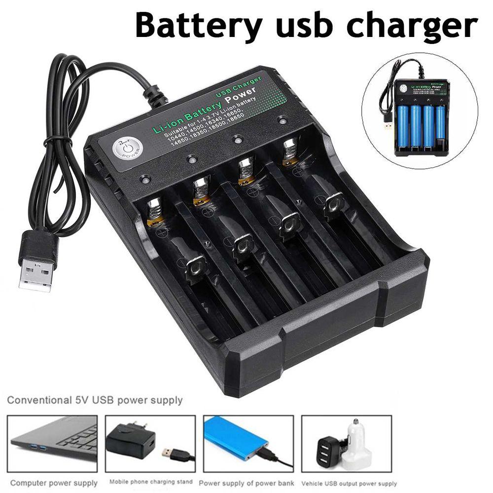 Li-ion Battery 18650/18500/16340/14500/26650 4 Slot Battery Charger For 18650 Charging USB Charger