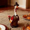 Porch Goose Outfit Turkey/Scarecrow/Santa Clothes Fits 23 Inch Cement Plastic Goose Statue for Christmas Yard Patio Decor