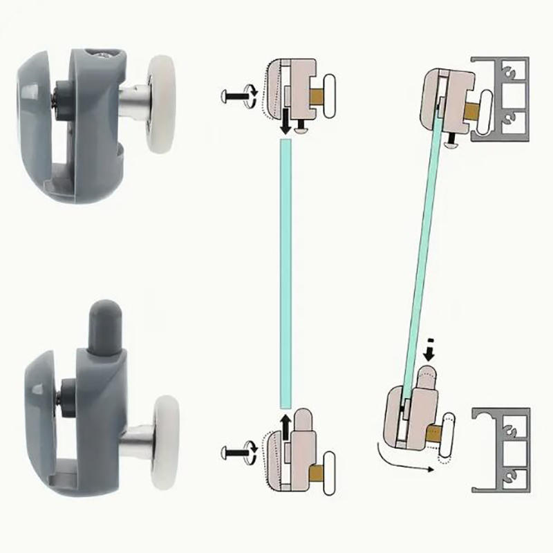 2 шт. Ролики для душевой двери Изогнутые Двойные двери Верхние Ролики для душевой двери Шкивы Колеса Направляющие Ванная комната Двойное колесо