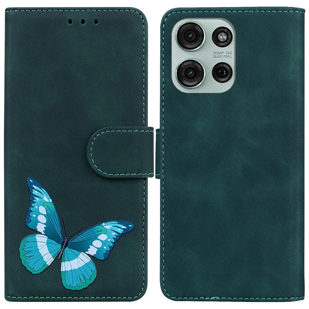 For Motorola Moto G75 5G Stand Case PU Leather Phone Cover Butterfly Printed